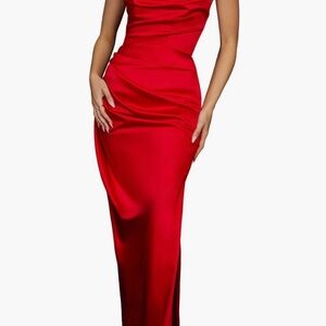House of CB Adrienne Satin Strapless Gown